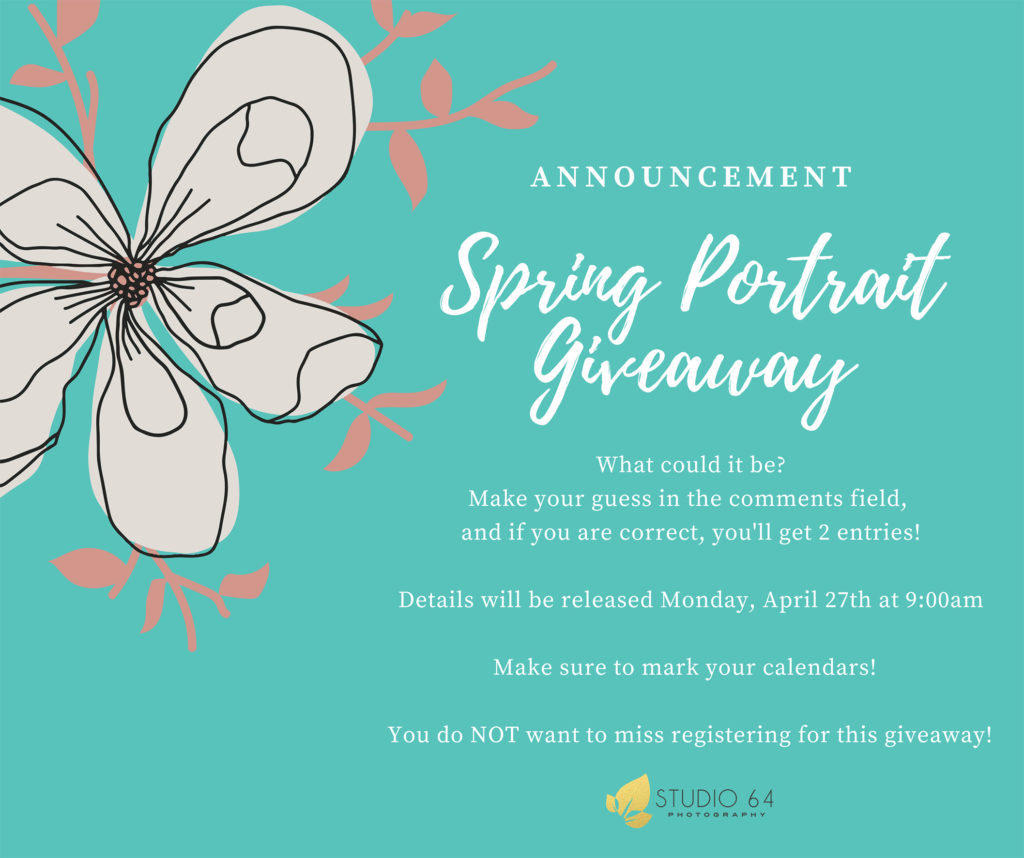 Spring Portrait Giveaway announcement
