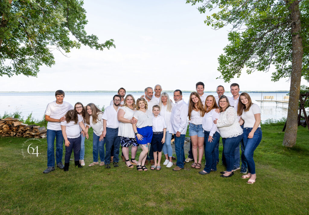 Large Family Portrait Leech Lake outdoors